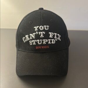 Ron White Black Cap with White and Red You Can’t Fix Stupid